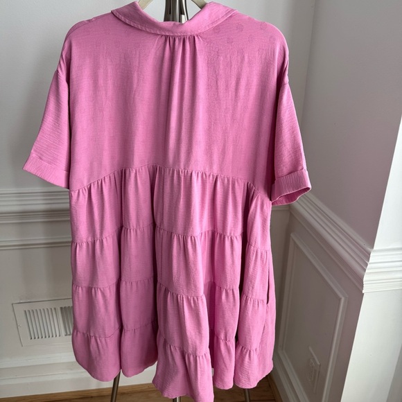 Vici Pink Button-Down Oversized Mini Dress Size Small - Picture 6 of 10